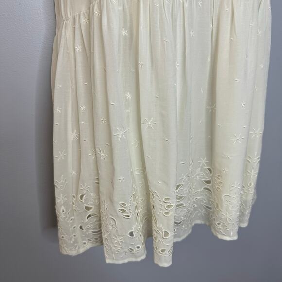 Anine Bing Embroidered Mini Dress Romantic Casual Wardrobe Cream Coastal XS New - Picture 4 of 15